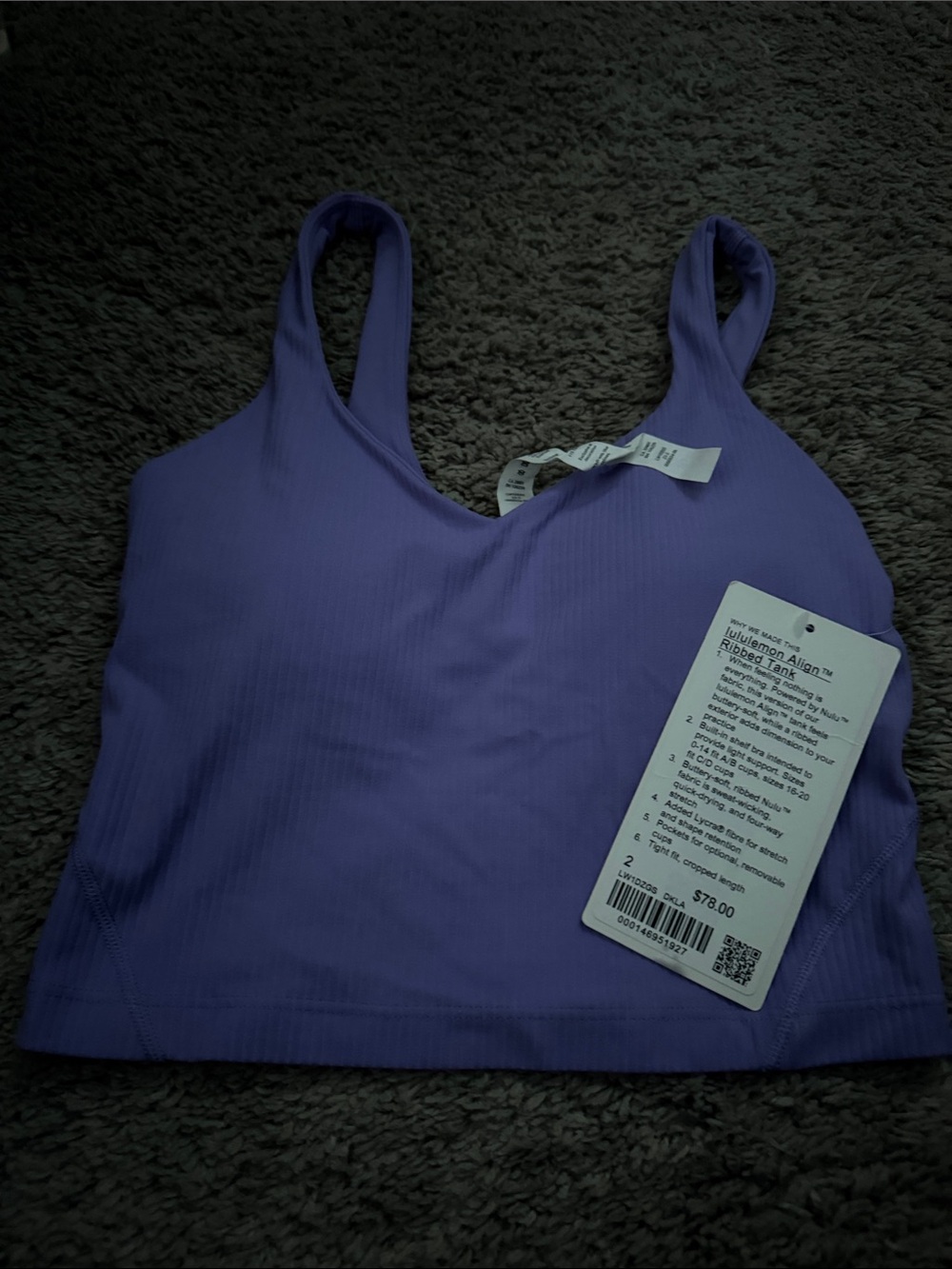 lululemon athletica Ribbed Brami in Lavender Purple